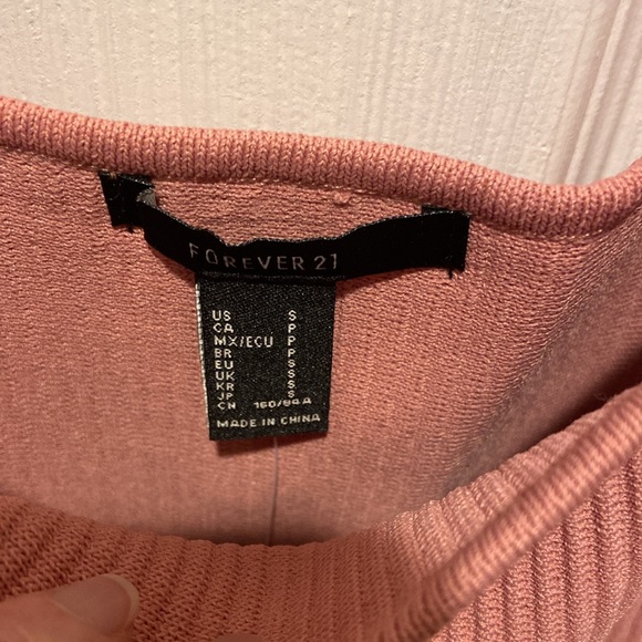 NWT Forever 21 Rose Ribbed Bodycon Thick Knit Dress - Picture 6 of 9